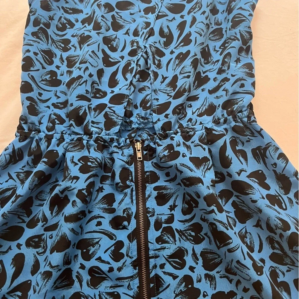 Reformed Urban Outfitters Mini Dress Sleeveless Blue Black Hearts Cutout Small